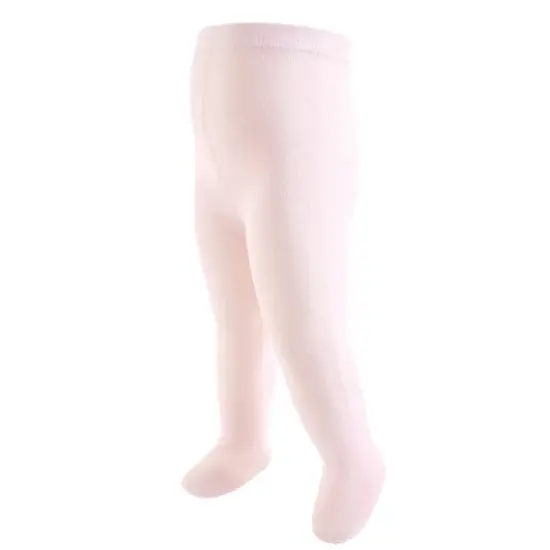 Touched by Nature Toddler and Kids Girl Organic Cotton Tights, Lt. Pink Black image {4}