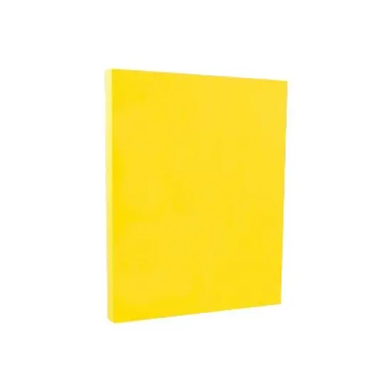 JAM Paper Smooth Colored Paper 24 lbs. 8.5 x 11 Yellow Recycled 50 Sheets/Pack (103945A) image {1}