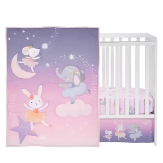 Bedtime Originals Tiny Dancer Crib Bedding Set - Pink/Purple - 3pc image {1}