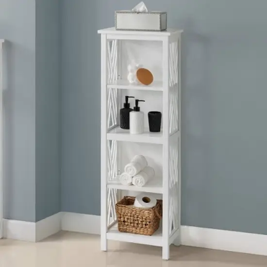 Coventry Bath Tall Storage Shelf White - Alaterre Furniture image {1}