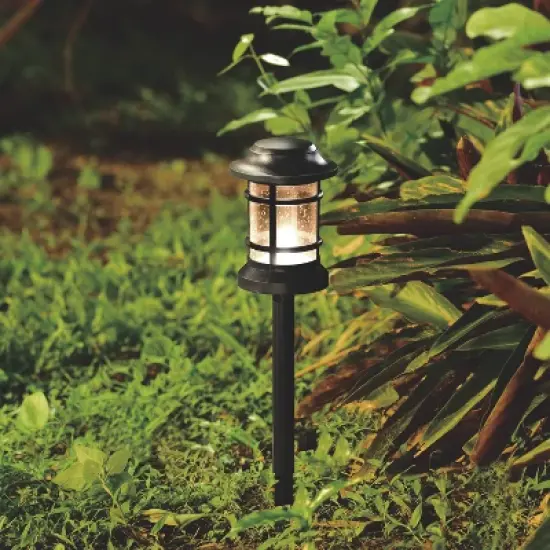 VAXCEL Westmont Low-Voltage Black Outdoor Landscape Path Light LED Clear Glass image {9}