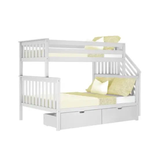 Max & Lily Twin over Full Staircase Bunk Bed with Storage Drawers image {7}