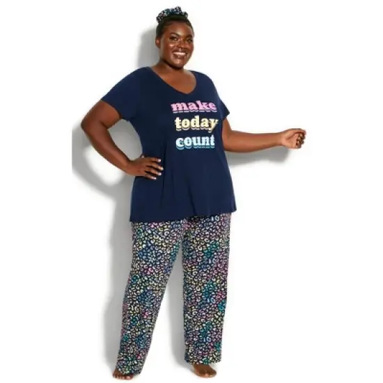 Women's Plus Size  Dream On Sleep Set - navy | AVENUE image {3}