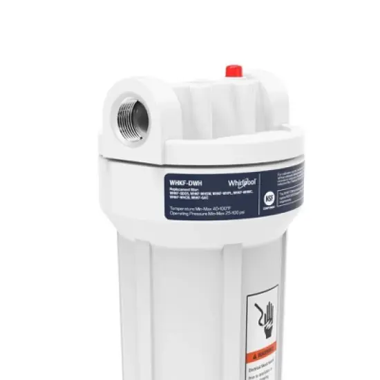 Whirlpool 10" x 2.5" Standard Whole House Water Filter Housing, Stainless Steel 3/4" Inlets, WHKF-DWH image {3}