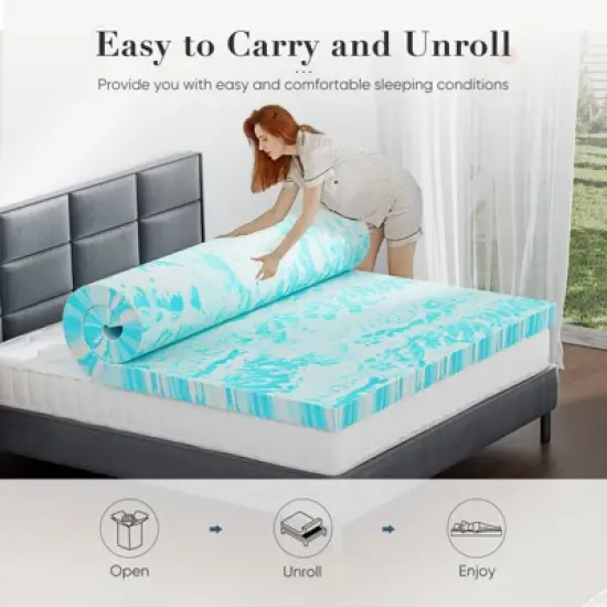MAYEERTY MattressMemory Foam Gel Mattress for Cool Sleep Pressure Relief image {2}