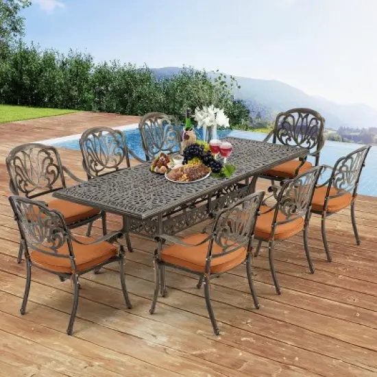 EROMMY 8 - Person Rectangular Outdoor Dining Set with Cushions image {1}