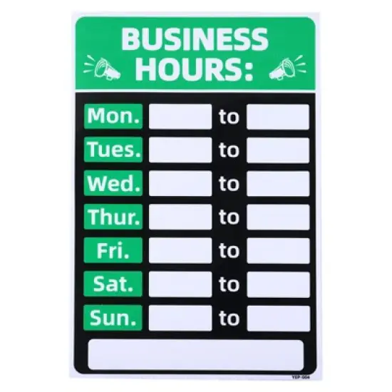 Unique Bargains PVC Self-Adhesive Waterproof Store Shop Business Hour Sign 1 Set image {7}