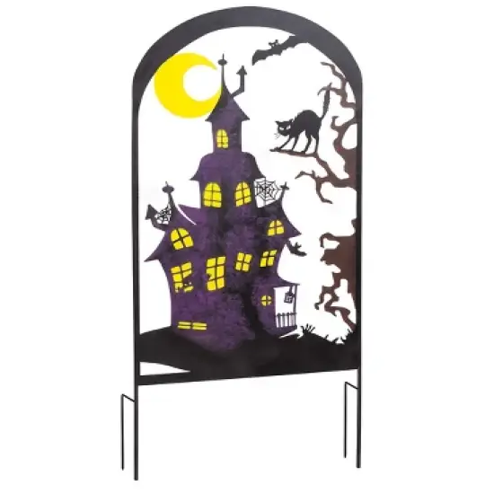 Metal Halloween Trellises In Witch And Haunted House Designs image {2}