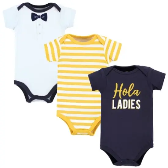 Hudson Baby Infant Boy Cotton Bodysuits, Hola Ladies 3-Pack image {5}