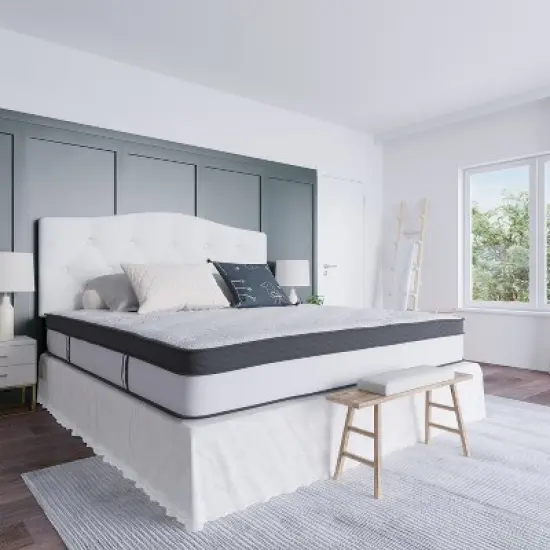 Emma and Oliver 12 Inch Hybrid Memory Foam Pocket Spring Mattress, Mattress in a Box image {1}