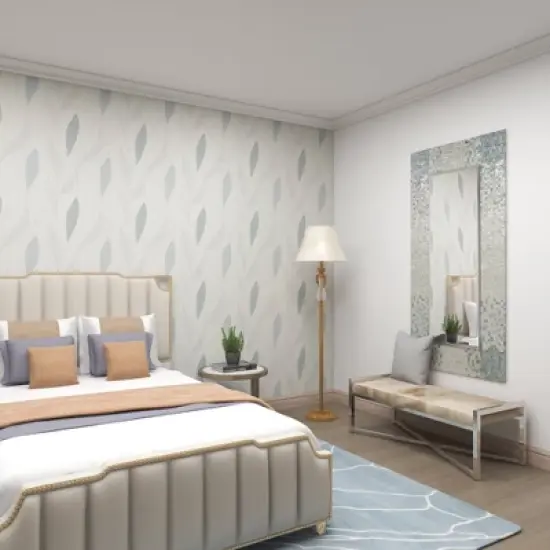 Contemporary Stainless Steel Rectangular Cowhide Bench - Olivia & May image {9}