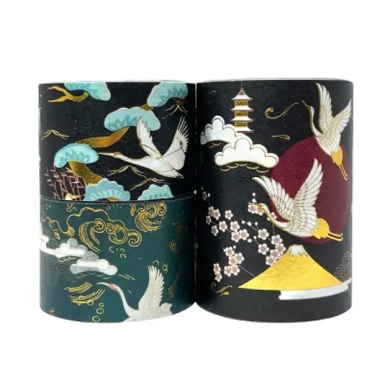 Wrapables Elegant Gold Foil Washi Tape and Sticker Set for Stationery, Diary, Card Making (3 Rolls & 3 Sheets) image {8}