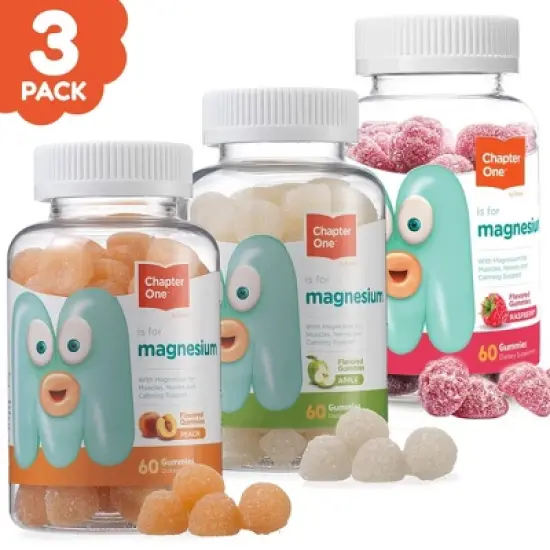 Chapter One by Zahler Multi-Pack of Great-Tasting Flavored Magnesium Gummies for Kids, 3 Flavors - Certified Kosher image {7}