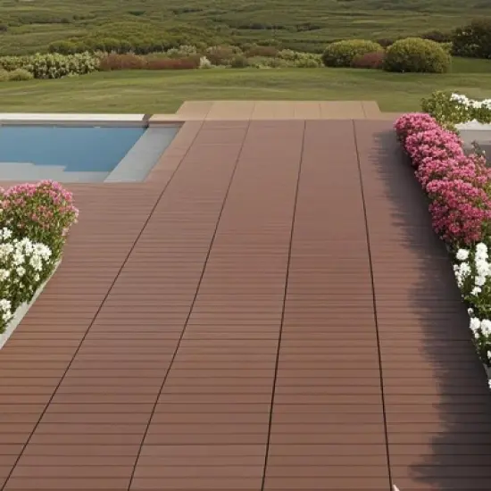 24 Pcs Patio Deck Tiles, DIY Module Interlocking Decking Tiles Floor Tile image {2}