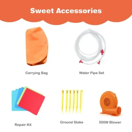 Costway Inflatable Water Slide Bounce House Bouncer Kids Jumper Climbing with  550W Blower image {6}