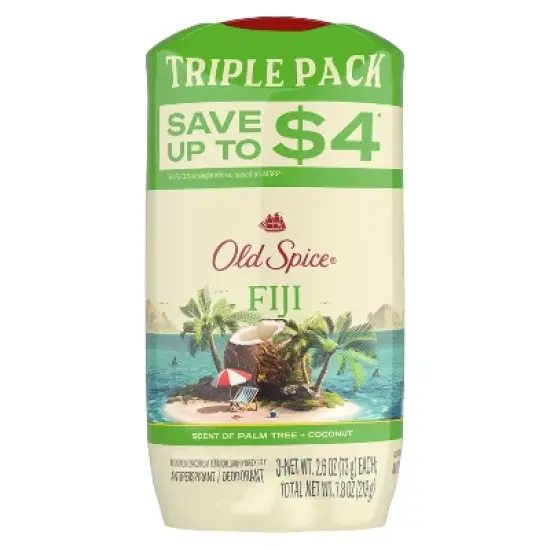 Old Spice Men's Antiperspirant & Deodorant - Fiji with Palm Tree - 2.6oz/3pk image {11}