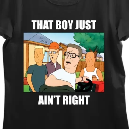 King Of The Hill That Boy Just Ain't Right Crew Neck Short Sleeve Black Women's T-shirt image {1}