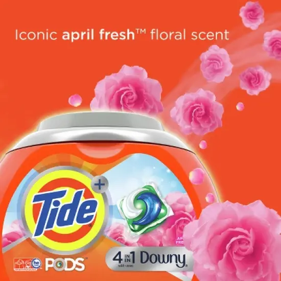 Tide Pods Laundry Detergent Pacs - Downy April Fresh image {4}