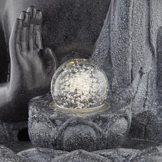 John Timberland Sitting Buddha Zen Outdoor Water Fountain with LED Light 28" for Yard Garden Patio Deck Porch House Exterior Balcony Meditation image {4}