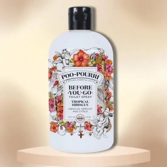 Poo-Pourri Before-You-Go Toilet Spray | Leaves your bathroom smelling fresh and clean. - Tropical Hibiscus (16 oz) XL refill image {2}