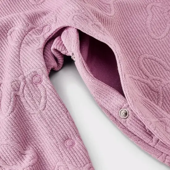 Baby Girls' 2pc Disney Minnie Mouse Long Sleeve T-Shirt & Embossed Overalls Set - Pink image {4}