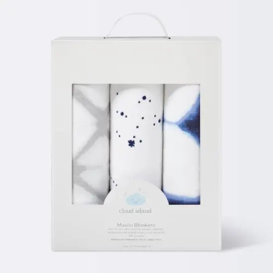 Muslin Swaddle Blankets Starry Slumber 3pk - Cloud Island&trade; Blue image {2}