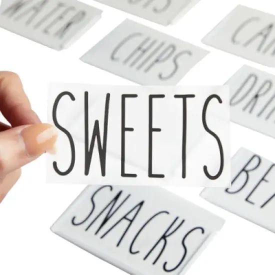 Talented Kitchen Talented Kitchen 8 Piece Metal Basket Labels Clip On Holders with 40 Labels, White Label Clips for Storage Bins image {3}