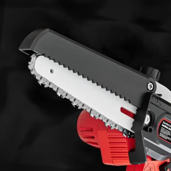 Gardenjoy Cordless Mini Chainsaw - 6 Inch - 21V with 2 Batteries & 2 Chains - Safety Lock & Auto Oiler image {6}