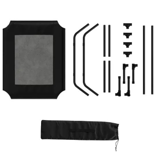 Elevated Dog Bed - 30x24-Inch Portable Pet Bed with Non-Slip Feet - Indoor/Outdoor Dog Cot or Puppy Bed for Pets up to 50lbs by PETMAKER (Black) image {6}