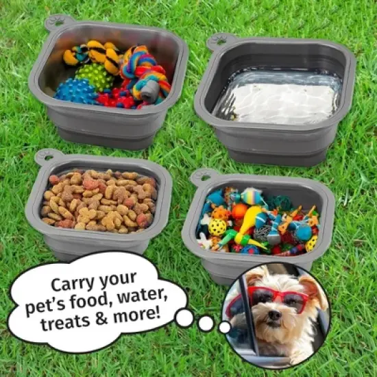 Mobile Dog Gear Small Collapsible Dog Water Bowls for Travel (Set of 2, 2 Cups Each) Portable Foldable Bowl for Feeding Pets- Great for Traveling image {4}