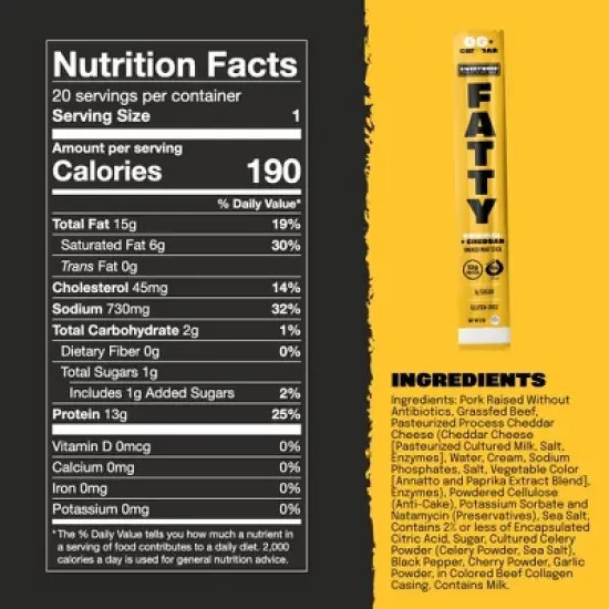 Fatty OG Cheddar Meat Stick - 2oz image {2}