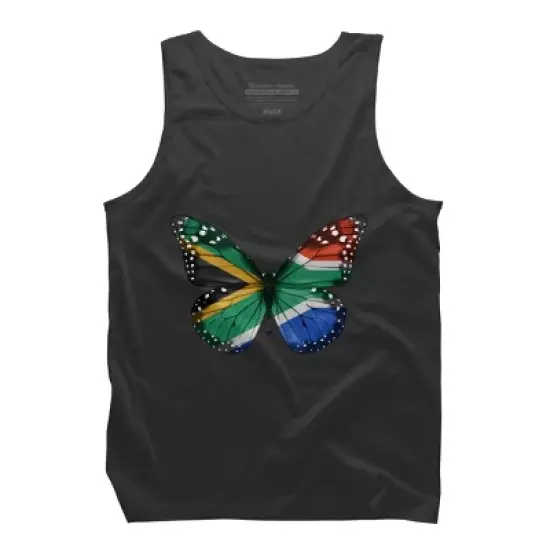 Men's Design By Humans Butterfly Flag Of South Africa By GiftsIdeas Tank Top image {3}