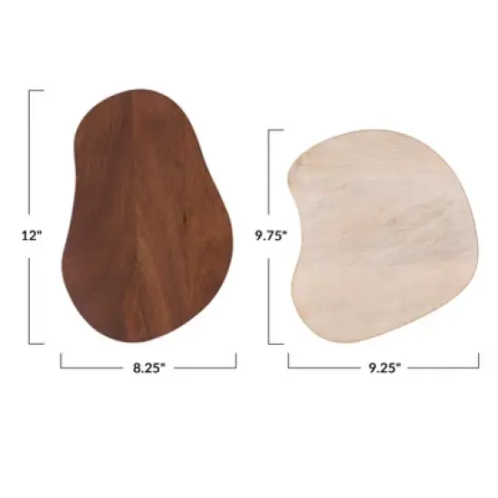 Storied Home Mango Wood Organic Shaped Cheese/Cutting Boards, Set of 2 image {1}