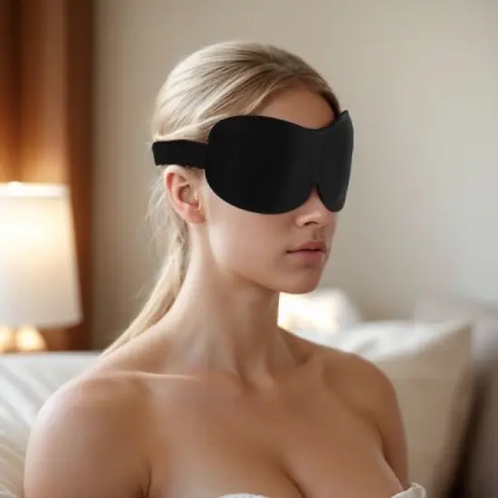 Unique Bargains Breathable 3D Sleep Mask Magic Tapes 1 Pc image {1}