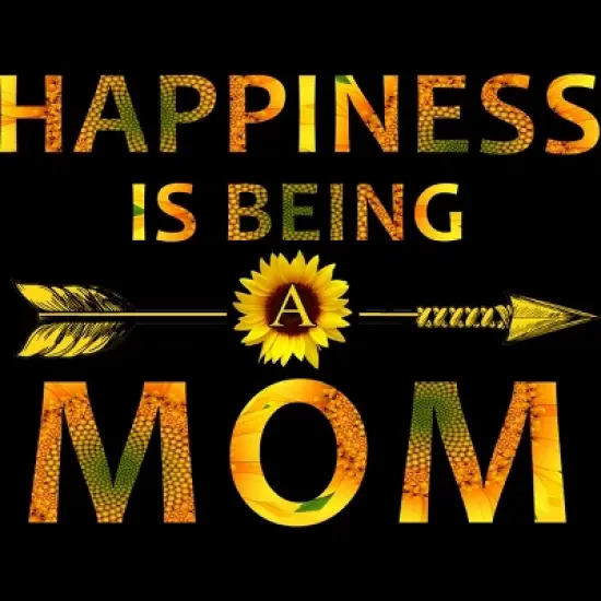 Junior's Design By Humans Happiness is Being a Mom Sunflower Arrow By shirtpublic T-Shirt image {1}