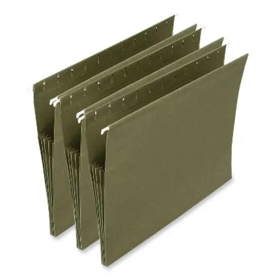 Universal Hanging Box Bottom File Pockets, 1 Section, 3.5" Capacity, Letter Size, Standard Green, 10/Box image {1}