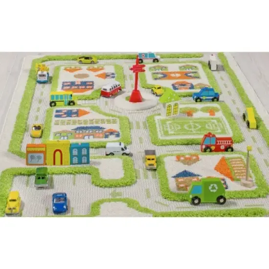 31.5"x44.5" Traffic Green 3D Play Rug - IVI image {5}