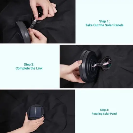 Sonkuki 9ft LED Round Outdoor Patio Market Umbrella w/Aluminum Pole and 8 Sturdy Ribs image {5}