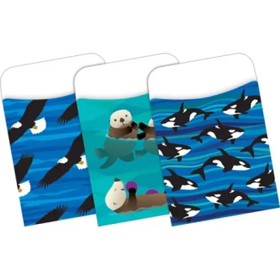 Barker Creek Folder / Pocket File Folders - Sea & Sky: Multicolor Cardstock, Top Tab, 100 Sheet Capacity, 42 Pack image {3}