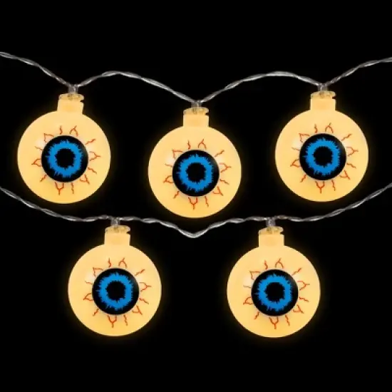 Northlight LED Bloodshot Eyeball Halloween Lights - 4.5' Clear Wire - Warm White Lights - 10ct image {3}