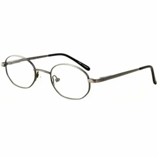 Flex Plus by Vivid FP-67 Designer Blue Light FIlter Reading Glasses in Pewter Silver 42mm +2.50 | Ladies | Oval Shape | X-Small Fit image {1}