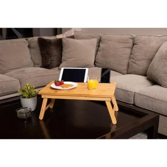 Sofia + Sam Multi-tasking Laptop Bed Tray - Natural image {6}