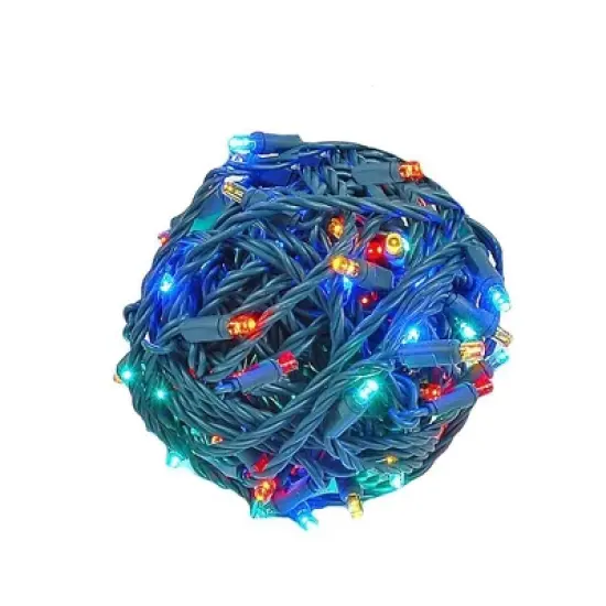 Novelty Lights Coaxial 34 Feet 100 LED Christmas String, Green Wire, Water Resistant, Modular, Connect 21 Sets Per Power Supply (Sold Separately) image {9}