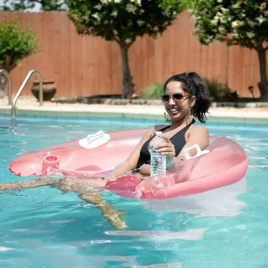 4E&rsquo;s Novelty 2 Pack Inflatable Pool Chair Float &ndash; Pool Floats for Adults with Drink Holder image {6}