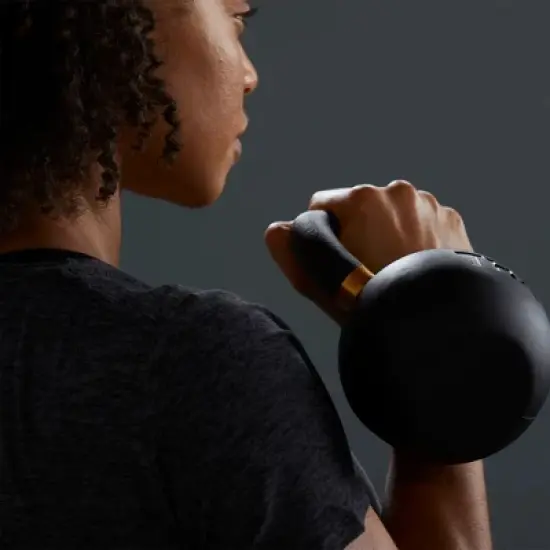 TRX Flat-Based Rubber Coated Color Coded Kettlebell At Home Gym Equipment for Weight Lifting and Strength Training, 79.3 Pounds (36 kg) image {4}