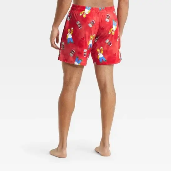 Men's The Simpsons Tie-Dye Pajama Shorts - Red image {1}