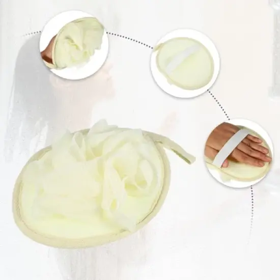 Unique Bargains Body Shower Sponge Mesh Gloves 6.69"x5.12" 1 Pc image {2}