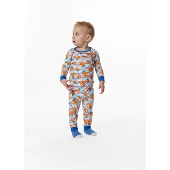 Sleep On It Infant/Toddler Boys Sea Ya! Octopus Snug Fit 2-Piece Pajama Sleep Set With Matching Socks image {5}