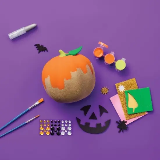 Halloween Craft Embellished Paper Mache Pumpkin Painting Kit - Mondo Llama&trade; image {2}