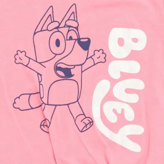 Bluey Girls T-Shirt and Dolphin Active French Terry Shorts Outfit Set Toddler to Little Kid  image {5}